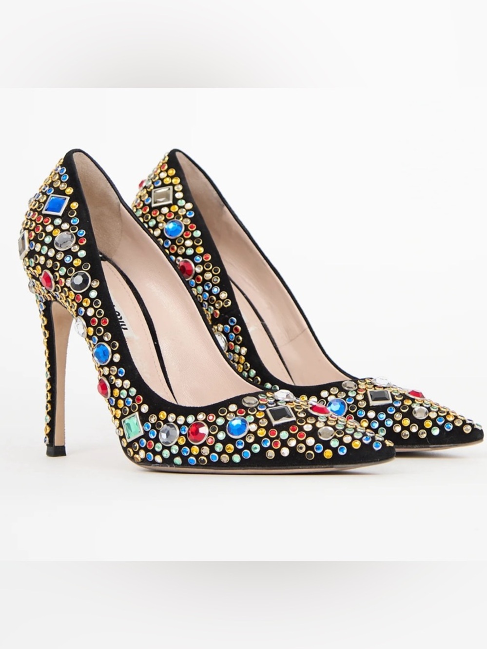 Authentic MIU MIU Crystal Jeweled Embellished Heels - Picture 14 of 15